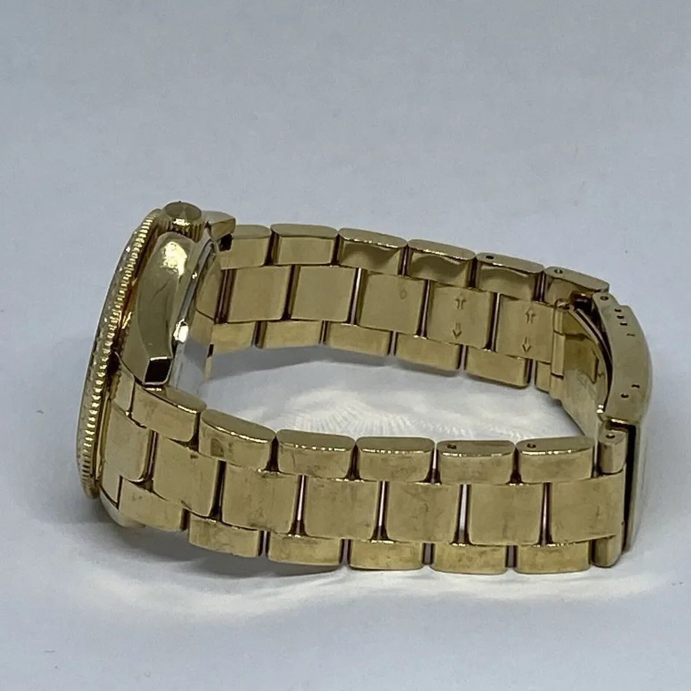 Fossil AM4482 Women Stainless Steel Gold Analog Dial Quartz Genuine Watch QB518
